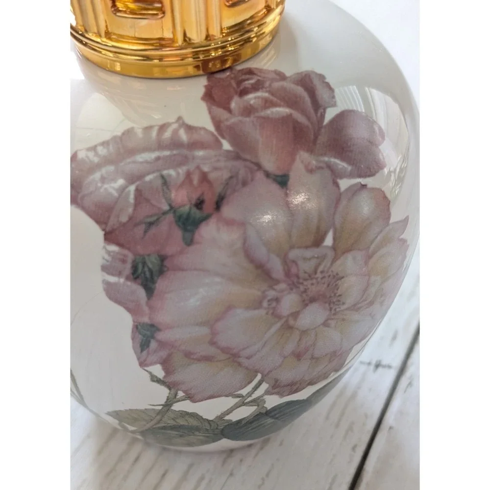 Lampe Berger Fragrance Lamp Vintage Porcelain White Pink Peonies France